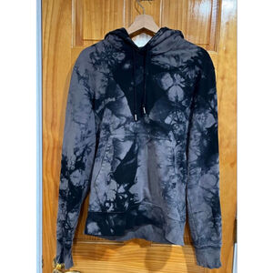 Helmut Lang Gray Black Tie Dye Hoodie Pullover Avant Garde Streetwear M